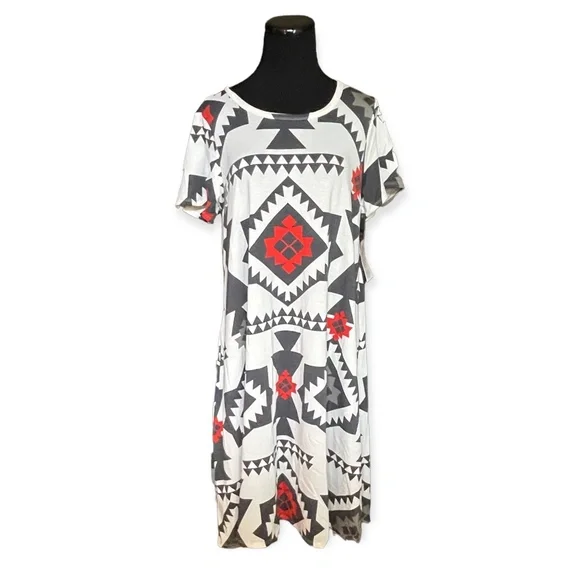 LuLaRoe | Dresses | M Lularoe Jessie Swing Dress New Amazing Aztec Print  Medium 12 | Poshmark